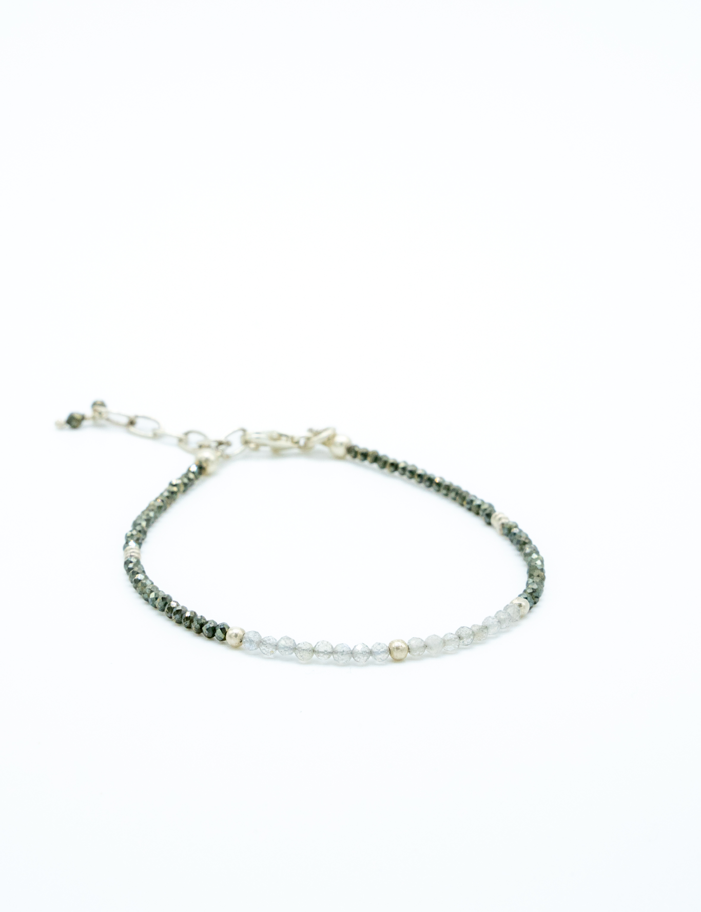 Pyrite Silver and Labradorite (adjustable) Bracelet Taraah
